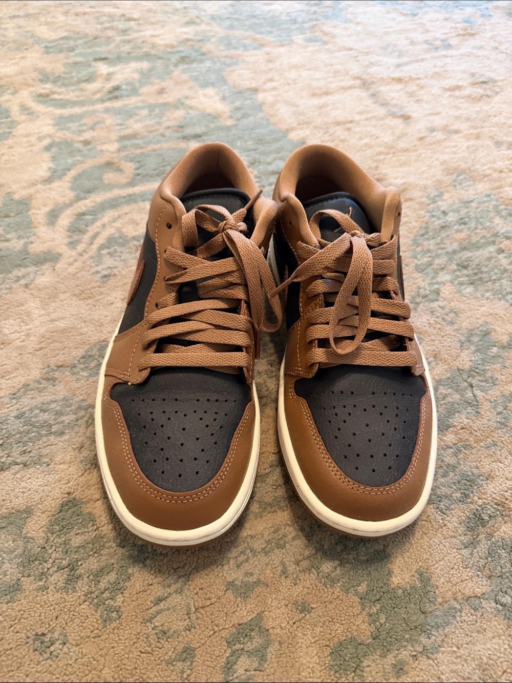 Nike Brown and Black Low-Top Air Jordans